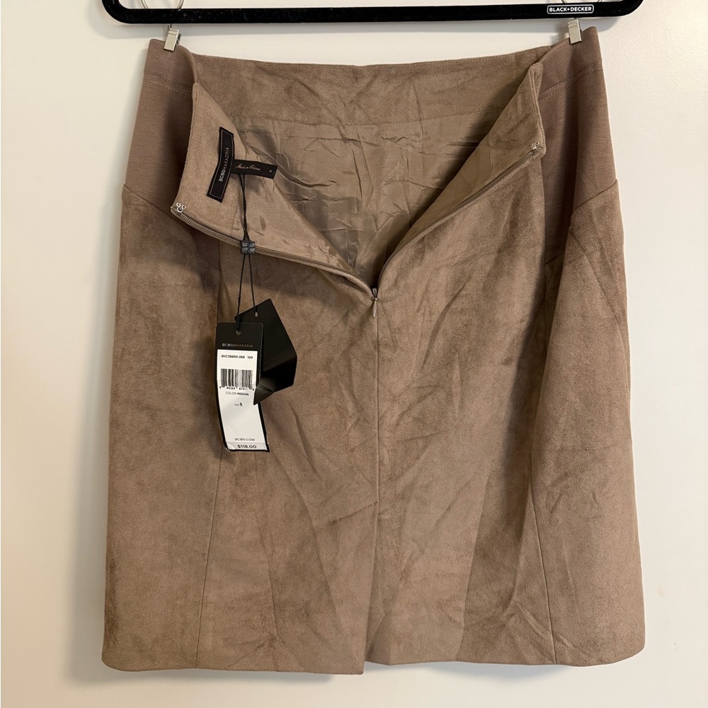 BCBG | Faux Suede (Tan) Skirt sz S NWT